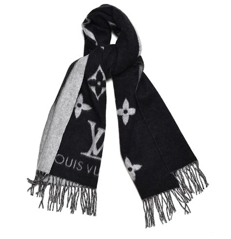 louis vuitton cashmere monogram reykjavik scarf noir black|Reykjavik scarf s00.